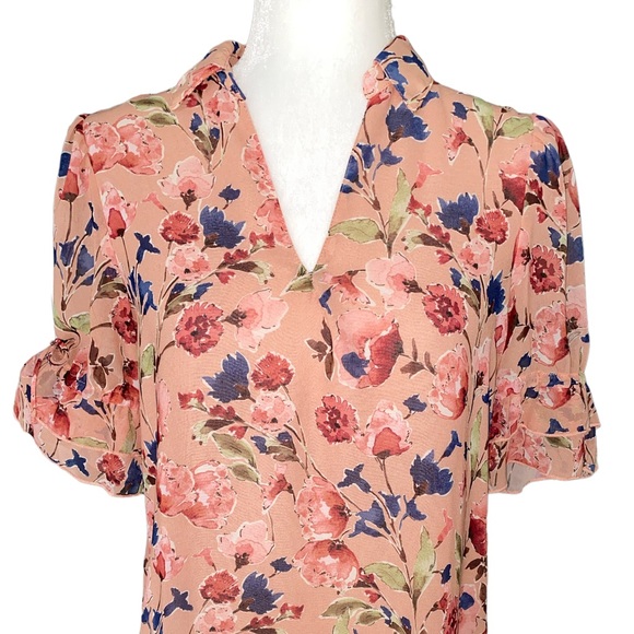 Maven West Floral Layered Tie Sleeve Blouse - XS - Picture 2 of 11